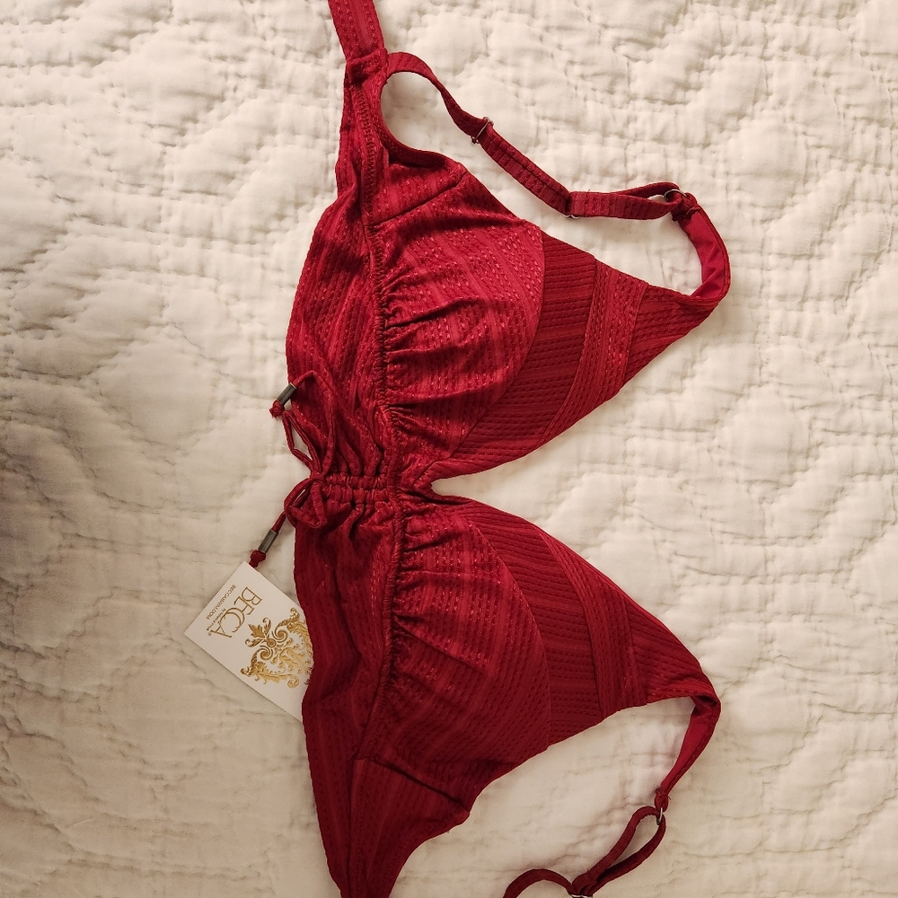 NWT Becca red bikini top